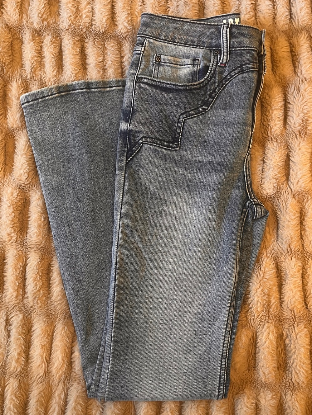 Women's Mid Wash Western Flare Blue Jeans